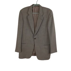 Calvin Klein Collection Blazer Mens 44L Tan Brown Wool Made in Italy Old Money‎